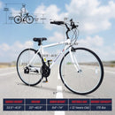 Adult 700C Hybrid Bicycle Featuring 18-Speed Shimano Gear System and Phone Mount-Whi