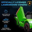 Licensed Lamborghini Veneno Kids Ride-On Car with Bluetooth Green