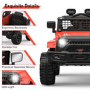12V Electric Ride-On Truck for Kids with Parental Remote Control in Spring Red