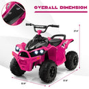 Pink 12V Electric Ride-on ATV for Kids with Bright Headlights and Music