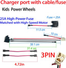 6V, 12V, 24V Round Charging Port for Kids' Power Wheels Electric Ride-Ons