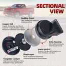 130Db Snail Car Horn Kit with High and Low Tones (Universal Fit)