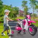 12V Kids' Rose Pink Motorcycle with Training Wheels