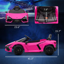 12V Pink Lamborghini Revuelto Ride-On Car with Hydraulic Doors and Remote Control