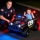 OROFULL 12V Police Ride-On Car with Remote Control and Music for Kids