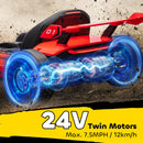 24V Electric Go Kart in Red with Adjustable Seat and Smooth Start at 7.5 MPH