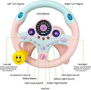 Pink Backseat Car Steering Wheel Toy with Lights and Music for Kids