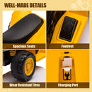 Yellow CAT 6V Battery-Powered Toddler ATV Quad with Foot Pedal Control and LED Lights