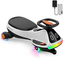 Rechargeable 12V Wiggle Car for Kids with Pedal and Display in Black and White