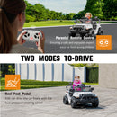 OROFULL White 12V Electric Ride-On Car with Remote Control and Music for Kids