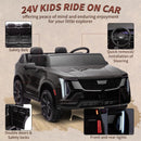 Cadillac Licensed 24V 2-Seater Ride-On Car with Parent Remote, LED Lights, MP3, and USB