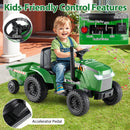 Dual Function Kids Ride-On Tractor 12V Battery Operated Toy Car with Remote Control