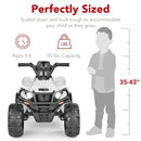 12V Electric ATV Quad Car Toy for Kids with Bluetooth Audio - White