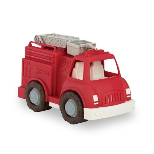 Red Classic Fire Truck Toy with Moveable Ladder and Basket Wheels