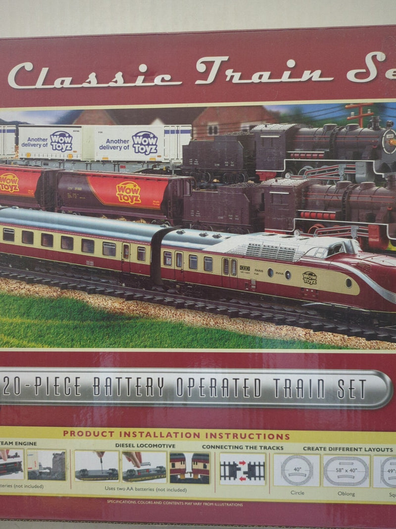 20-Piece Classic Battery-Operated Passenger Train Set with Lights and Sounds
