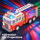 JOYIN Interactive LED Fire Truck with Projections and Sirens, Bump and Go Action