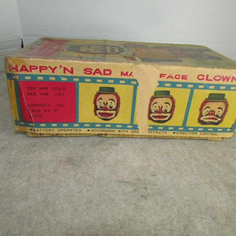 Battery Operated Magic Face Clown Toy with Happy and Sad Expressions in Original Box from Japan