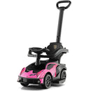 Licensed Pink Lamborghini 3-in-1 Ride-On Stroller with Sound Features