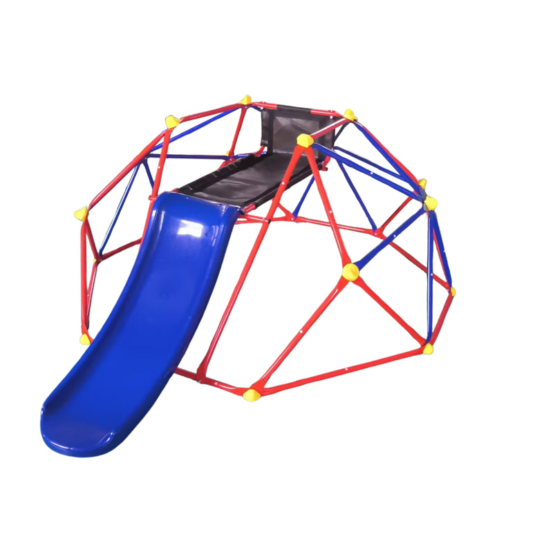 6ft Dome Climber with 1.2m Slide and Blue Climbing Stones for Ages 3+