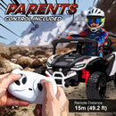 12V Electric UTV Truck for Kids with Remote Control and Rear Suspension, White