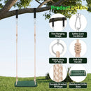 Durable Green Kids Swing Seat for Weathers and 264lbs Capacity
