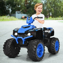 12V Electric Quad ATV for Kids with LED Lights and Treaded Tires in Navy