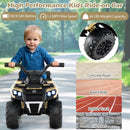 6V Children’s ATV Ride-On with Music, Spray Feature, USB Port, and Storage Box - khaki