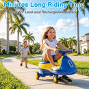 2-in-1 Wiggle Car with Pedal for Kids, Electric Ride-On Toy with Dual Speed