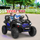 12V Electric Ride-On Truck with Triple Safety Belts and Secure Locking Doors for Kids up to 130 LBS - Black