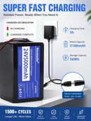 24V 5Ah Lithium Battery Set for Ride-On Toys with 29.4V 1A Charger - Pack of 2
