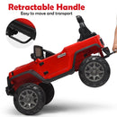 12V Red Kids Ride-On Truck with LED Lights, Music, and Spring Suspension