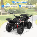 24V Kids Electric ATV with Dual Motors & Basket, Off-Road Quad Toy