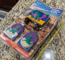 Gran Prix Critters Dinosaur 1980s Retro Stereo Cassette Player and Speaker Set