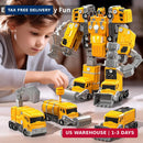 WATUDOU 5-in-1 Transforming Construction Vehicle and Robot Toy Set
