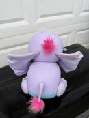 Bunoo Battery-Operated Electronic Elephant Toy Purple & Blue w/ Pink Hair