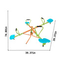 Outdoor Kids Playground Seesaw with Four Seats and 360-Degree Rotating Sturdy Design