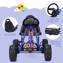Babyjoy Blue 4-Wheel Pedal Go Kart for Kids with Adjustable Seat and Handbrake