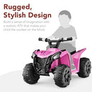 Pink 6V Kids Quad ATV 4-Wheeler Ride-On Car with Treaded Tires and 1.8MPH Speed