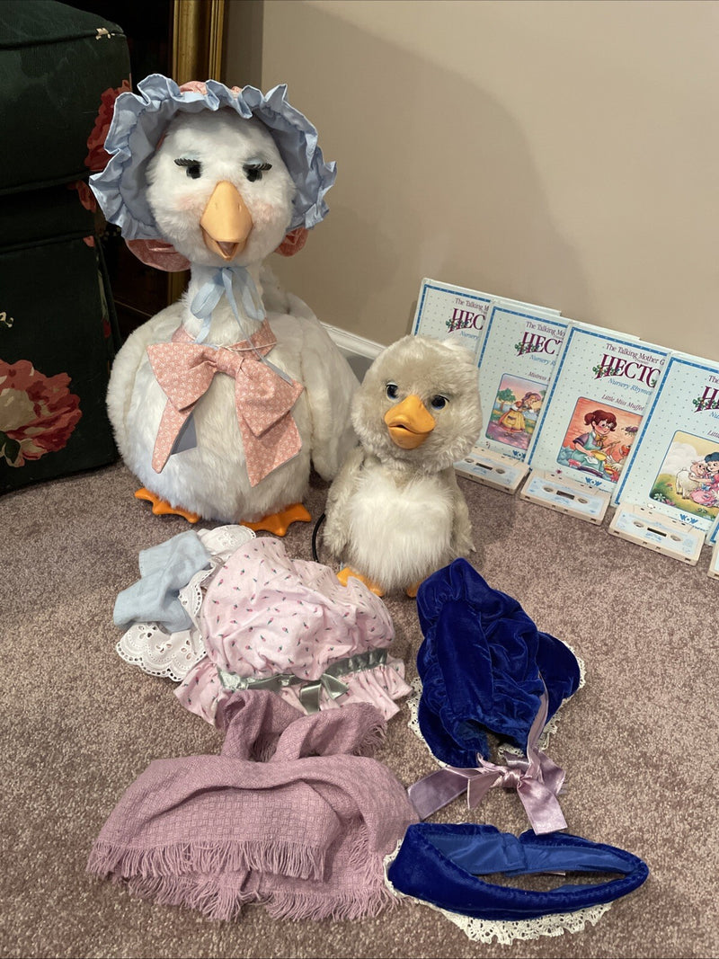 Worlds of Wonder Talking Mother Goose and Hector Set with 14 Cassettes, Books, and Clothing