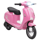 Pink 24V Electric Motorcycle for Kids with 3 Speeds, Rear Suspension, and LED Lights