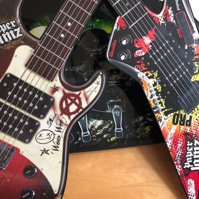 3-Piece Kids Music Set with Guitar, Speaker Amp, Drums, and Bonus Air Guitar