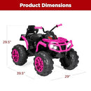 12V Pink Kids' Ride-On ATV Quad Car with Bluetooth Audio and LED Lights 3.7mph