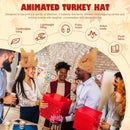Gfilay Interactive Dancing Turkey Hat with Animated Drumsticks