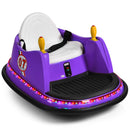 Purple 6V Kids Remote Control Bumper Car with 360° Spin Feature