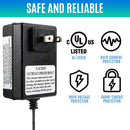 LotFancy 12V Battery Charger for Kid Trax and Dynacraft Wrangler Vehicles