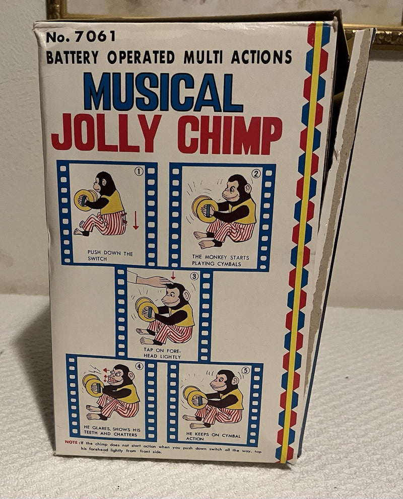 Vintage Working Musical Clapping Cymbal Monkey Toy with Original Box