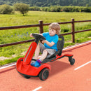 6V Electric Drifting Go Kart for Kids with 360° Spin - Red