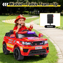 Bluetooth-Enabled 12V Electric Fire Truck Ride-On for Kids