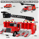 Large 6-in-1 Water Fire Truck Set with Six Race Cars for Kids Ages 3-5