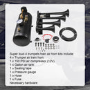 4-Trumpet 12V Train Horn Kit for Cars, Trucks, Jeeps, RVs, and SUVs